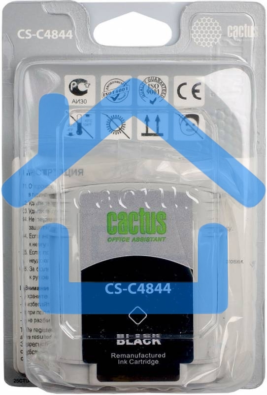 Картридж струйный Cactus CS-C4844 черный (72 мл) для №10 HP 2000/2500/1000/1100/1200