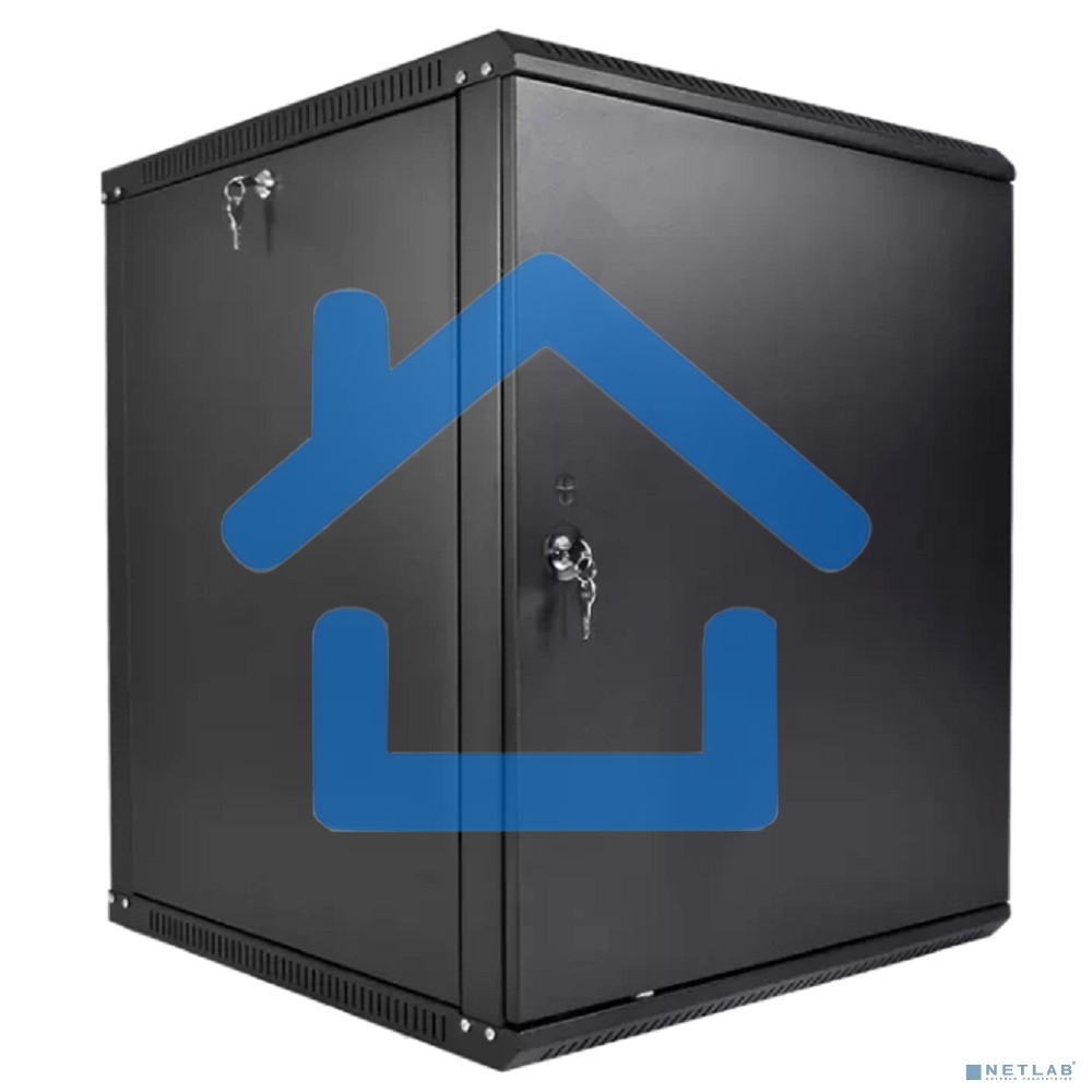 Шкаф телекоммуникационный настенный разборный ЦМО ЭКОНОМ 18U (600 350) дверь металл, черный