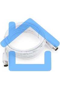 Кабель телевизионный Cablexpert CCV-515-W-3M, Coaxial M/F, белый, 3м