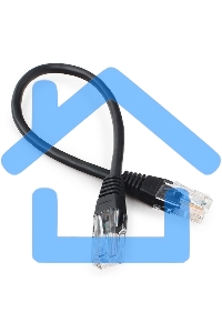 Патч-корд UTP Cablexpert кат.5e 0.25м, литой, многожильный черный