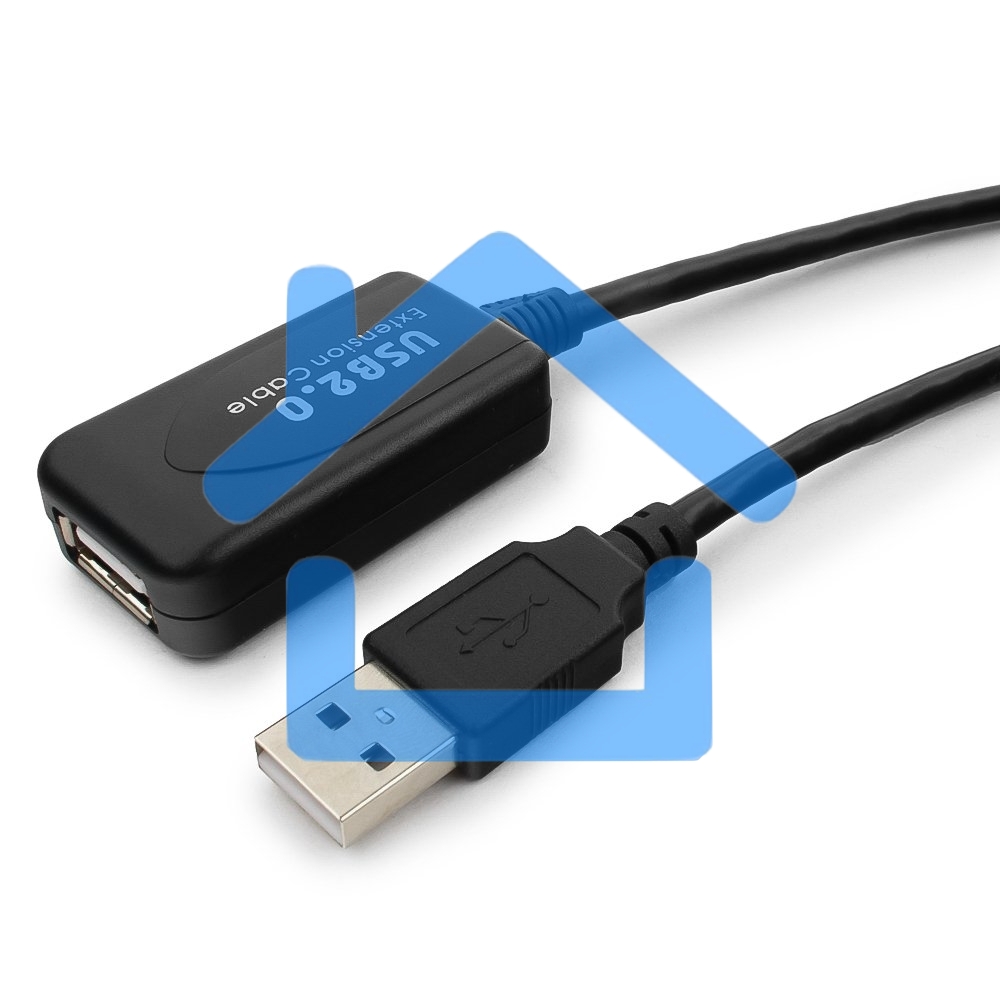 Кабель Gembird UAE016 USB 2.0 кабель удлинительный, активный 4.8м AM/AF, черный