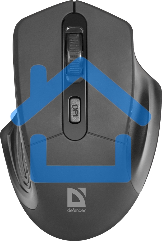 Мышь беспроводная Defender Datum MB-345 черный, 1600 dpi, радиоканал, USB, кнопки - 4