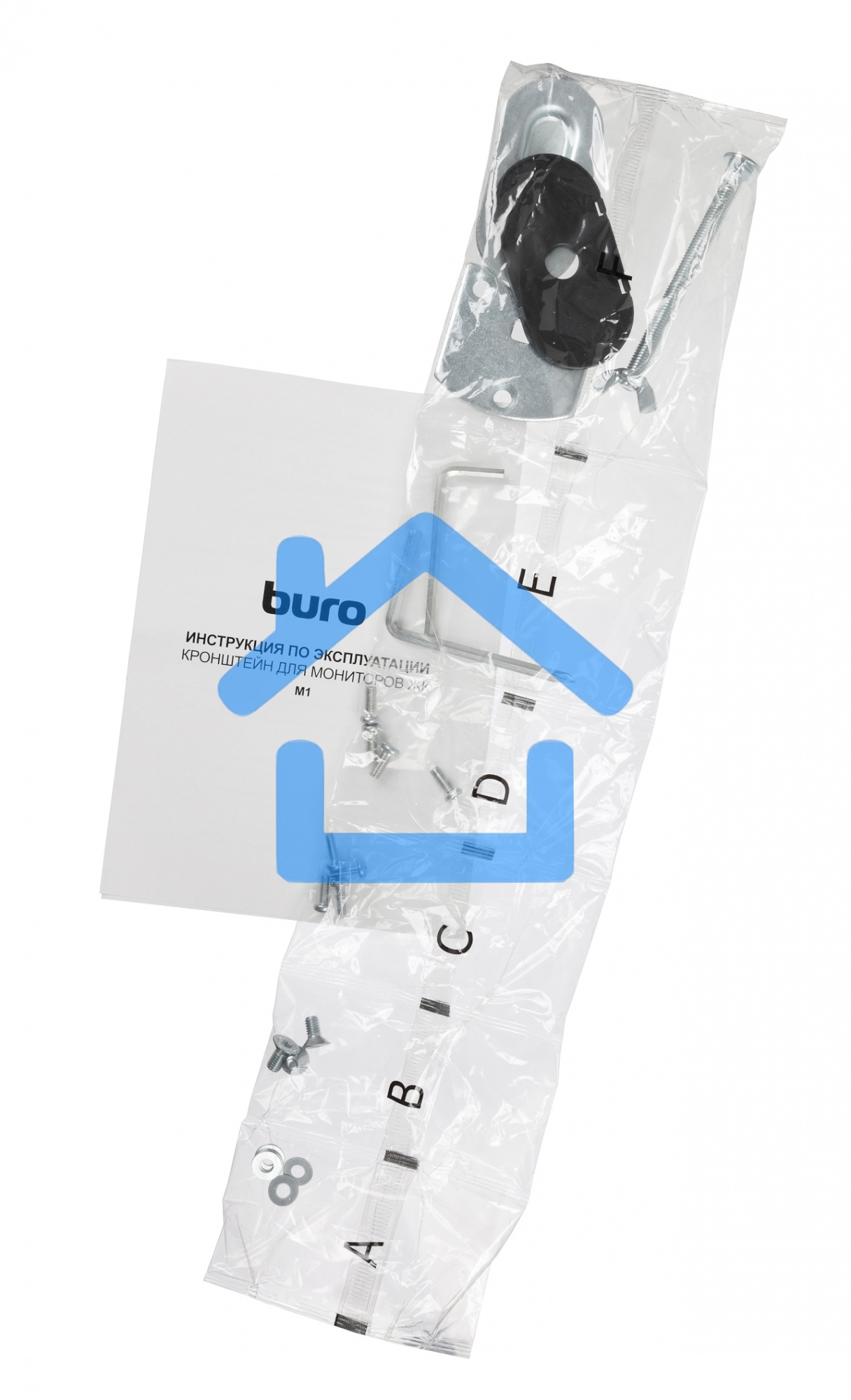 Кронштейн для мониторов ЖК Buro M1 черный 15
