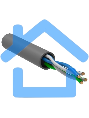 Кабель связи витая пара U/UTP кат. 5E 2 пары PVC 1м сер. GENERICA ITK BC1-C5E02-111-305-G