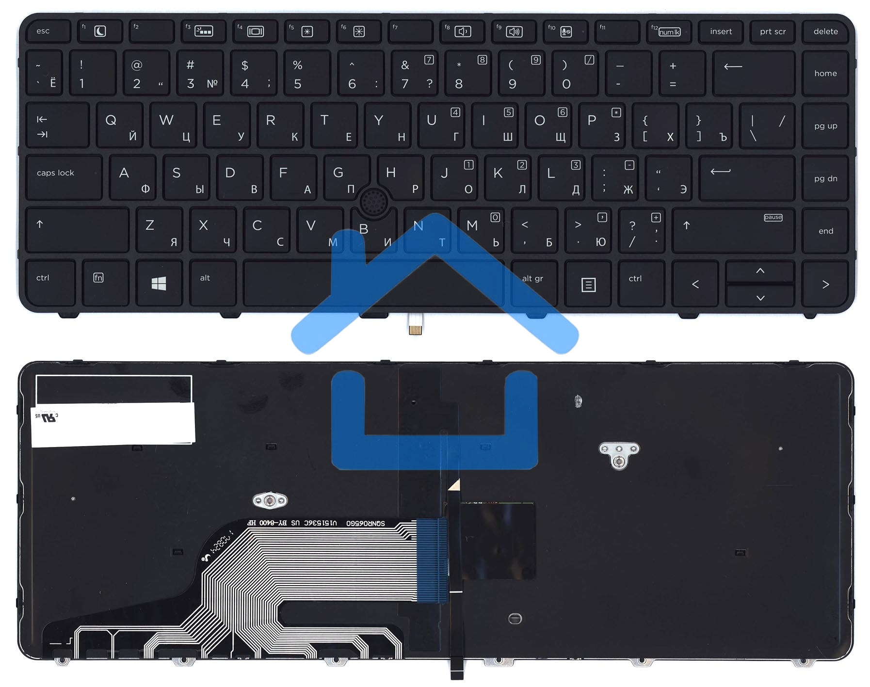 Клавиатура для ноутбука HP Probook 640 G2 645 G2 черная с подсветкой