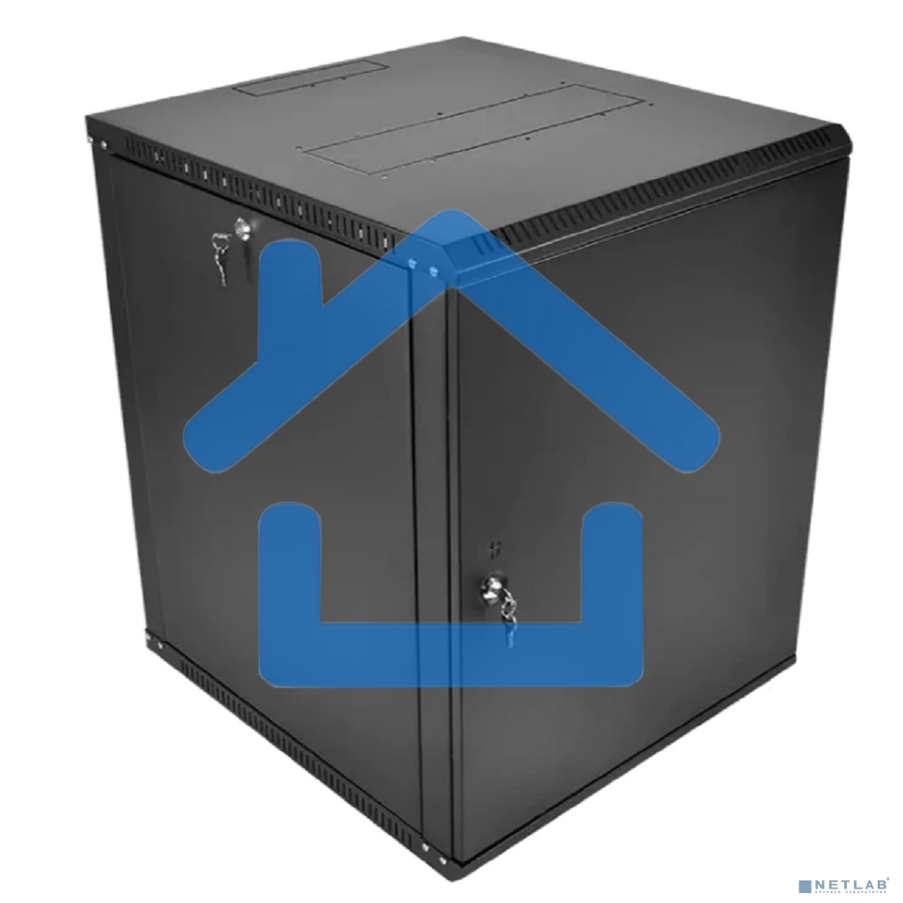 Шкаф телекоммуникационный настенный разборный ЦМО ЭКОНОМ 18U (600 350) дверь металл, черный