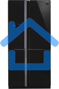 Холодильник Sharp SJ-FS97VBK черное стекло трехкамерный 393/207 л морозилка снизу