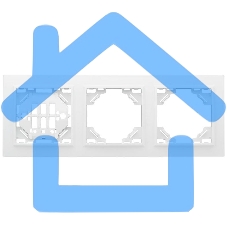 Рамка 3-местная Минск горизонтальная белая EKF Basic