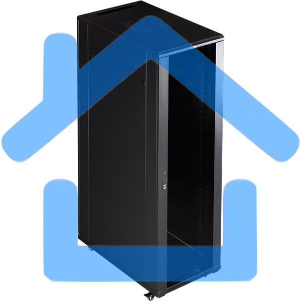 Шкаф серверный Lanmaster (TWT-CBB-42U-8X10-G1) напольный 42U 800x1000мм пер.дв.стекл задн.дв.двуст. 2 бок.пан. 800кг черный IP20