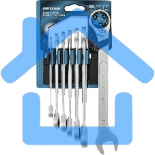 Набор ключей комбинированных GROSS трещоточных, СRV, 7 шт -8 19мм 14859