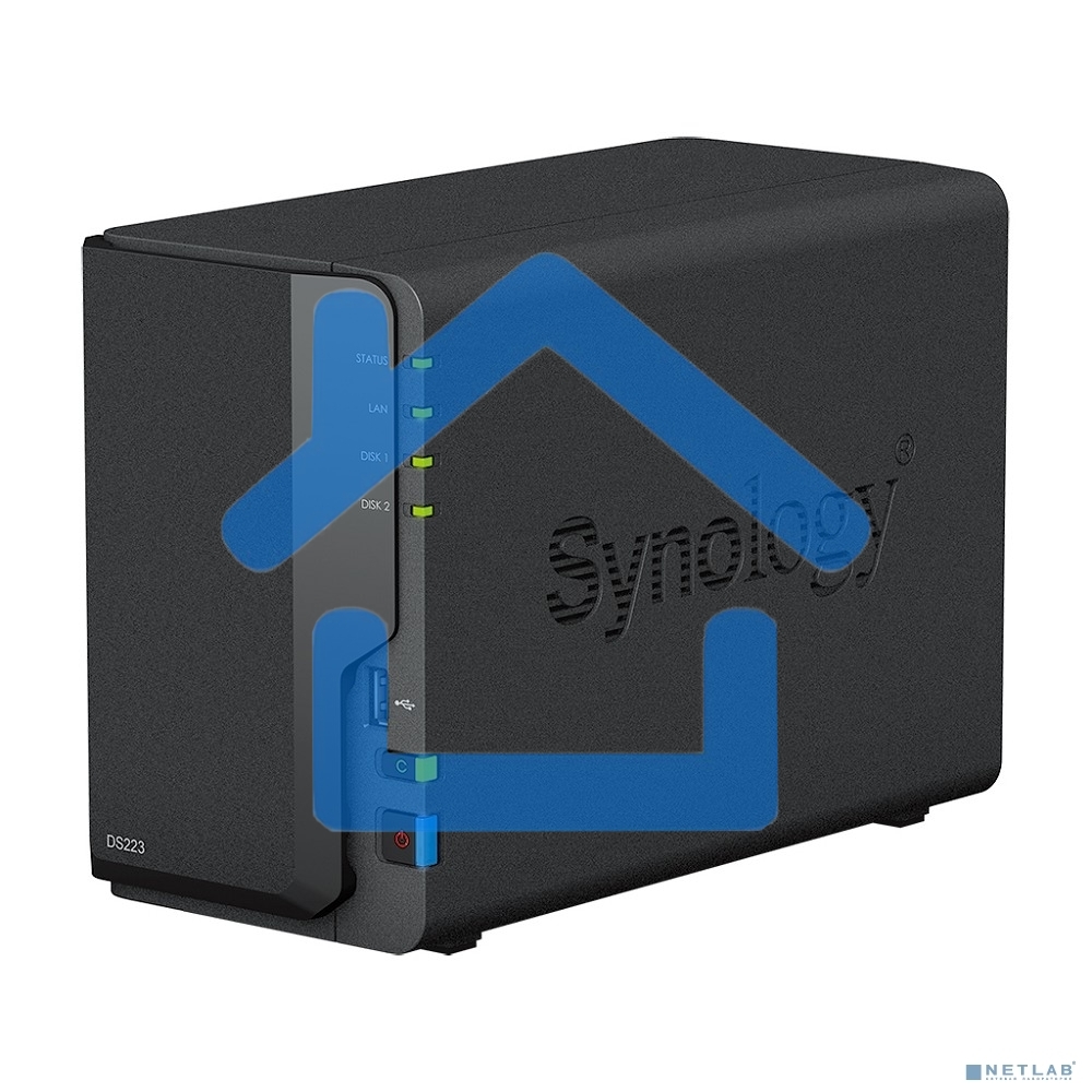 СХД настольное исполнение SYNOLOGY 2BAY NO HDD DS223