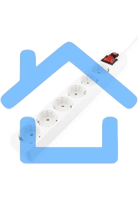 Сетевой фильтр Гарнизон 6р, 10А, 7м, ур.защиты 4, белый, пакет