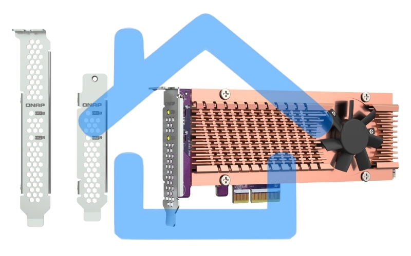 Плата расширения QNAP QM2-2P-344A 2 x M.2 22110 or 2280 PCIe (Gen3 x4) NVMe SSD slots, Low-profile flat and Full-height brackets included.