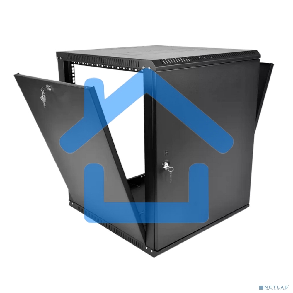 Шкаф телекоммуникационный настенный разборный ЦМО ЭКОНОМ 18U (600 350) дверь металл, черный