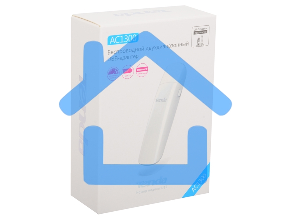 Адаптер Wi-Fi Tenda U12 (USB3.0, WLAN 1300Mbps, 802.11ac) 1x int Antenna