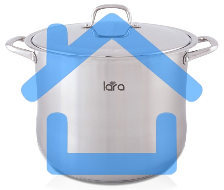 Кастрюля LARA LR02-44 15,2л LR02-44 Кастрюля LARA (нерж) 28x23см, 15.2л, капсулир индукц дно, крышка из стали