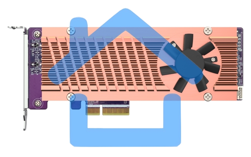 Плата расширения QNAP QM2-2P-344A 2 x M.2 22110 or 2280 PCIe (Gen3 x4) NVMe SSD slots, Low-profile flat and Full-height brackets included.