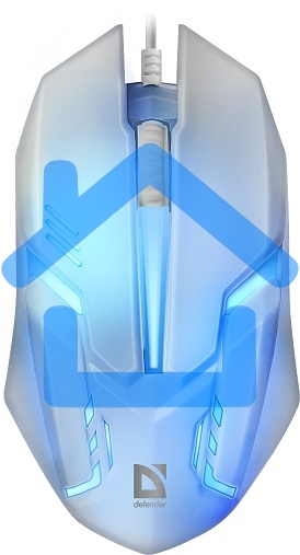 Мышь проводная Defender Cyber MB-560L белый, 1200 dpi, USB, кнопки - 3