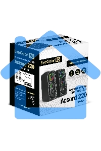 Акустическая система 2.0 ExeGate EX289686RUS Accord 220 (питание USB, 2х3Вт (6Вт RMS), 60-20000Гц, черный, RGb подсветка)