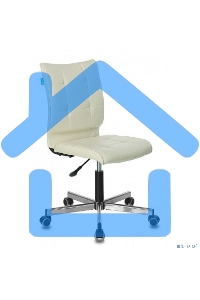 Кресло компьютерное Бюрократ CH-330M/BEIGE бежевый, искусственная кожа, крестовина металл, без подлокотников