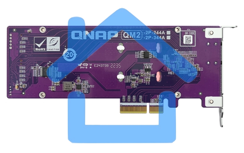 Плата расширения QNAP QM2-2P-344A 2 x M.2 22110 or 2280 PCIe (Gen3 x4) NVMe SSD slots, Low-profile flat and Full-height brackets included.