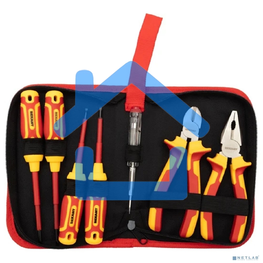 Набор диэлектрического инструмента Rexant RI-01, 7 предметов, до 1000 В, тканевый пенал