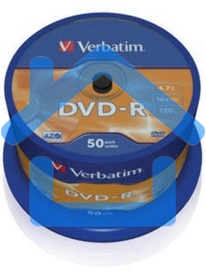 Диск DVD-R Verbatim 4.7Gb 16x Cake Box (50шт) (43548)