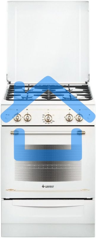 Плита газовая Gefest ПГ 6100-02 0185 белый, конфорок 4 шт, духовка 52 л, 60 см x 85 см x 60 см
