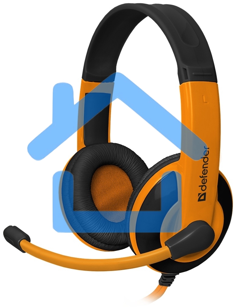 Наушники Defender Warhead G-120 черный/оранжевый кабель 2 м