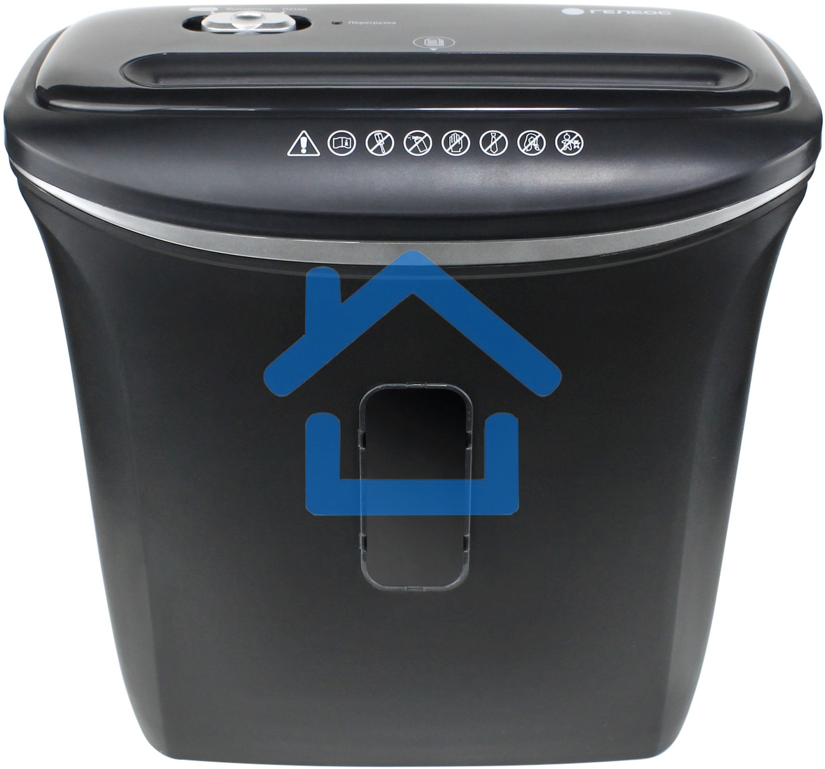 Шредер ГЕЛЕОС УД14-5, (DIN P-5), фрагмент 1,9х12мм, 5-6 лист (70г/м2), скобы, 14 литров