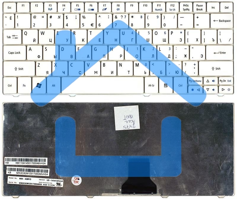 Клавиатура для ноутбука Acer Aspire One 751 1410 1810T Ferrari one белый