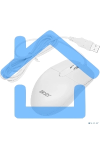 Мышь проводная Acer OMW300 белый, 1200 dpi, USB, кнопки - 3