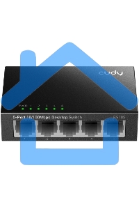 Коммутатор Cudy FS105 5-Port 10/100 Mbps Desktop Switch, 5 10/100M RJ45 Ports, Loop Detection, Metal Case, Power Saving, Plug & Play