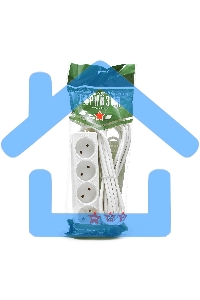 Удлинитель Гарнизон EL-NL4-W-5, 4 розетки допустимый ток 10А, длина 5 м.