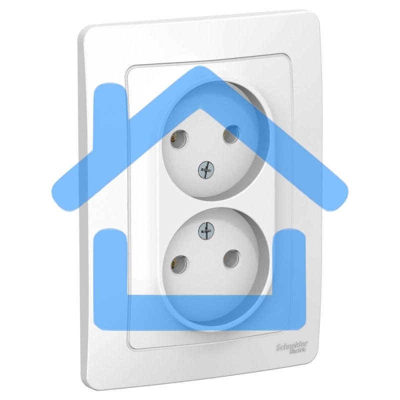 Розетка 2-м СП BLANCA 16А 250В без шторок без заземл. белый SchE BLNRS000021