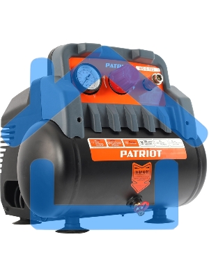 Компрессор поршневой Patriot WO 6-180 безмасляный 180л/мин 6л 1100Вт черный/оранжевый