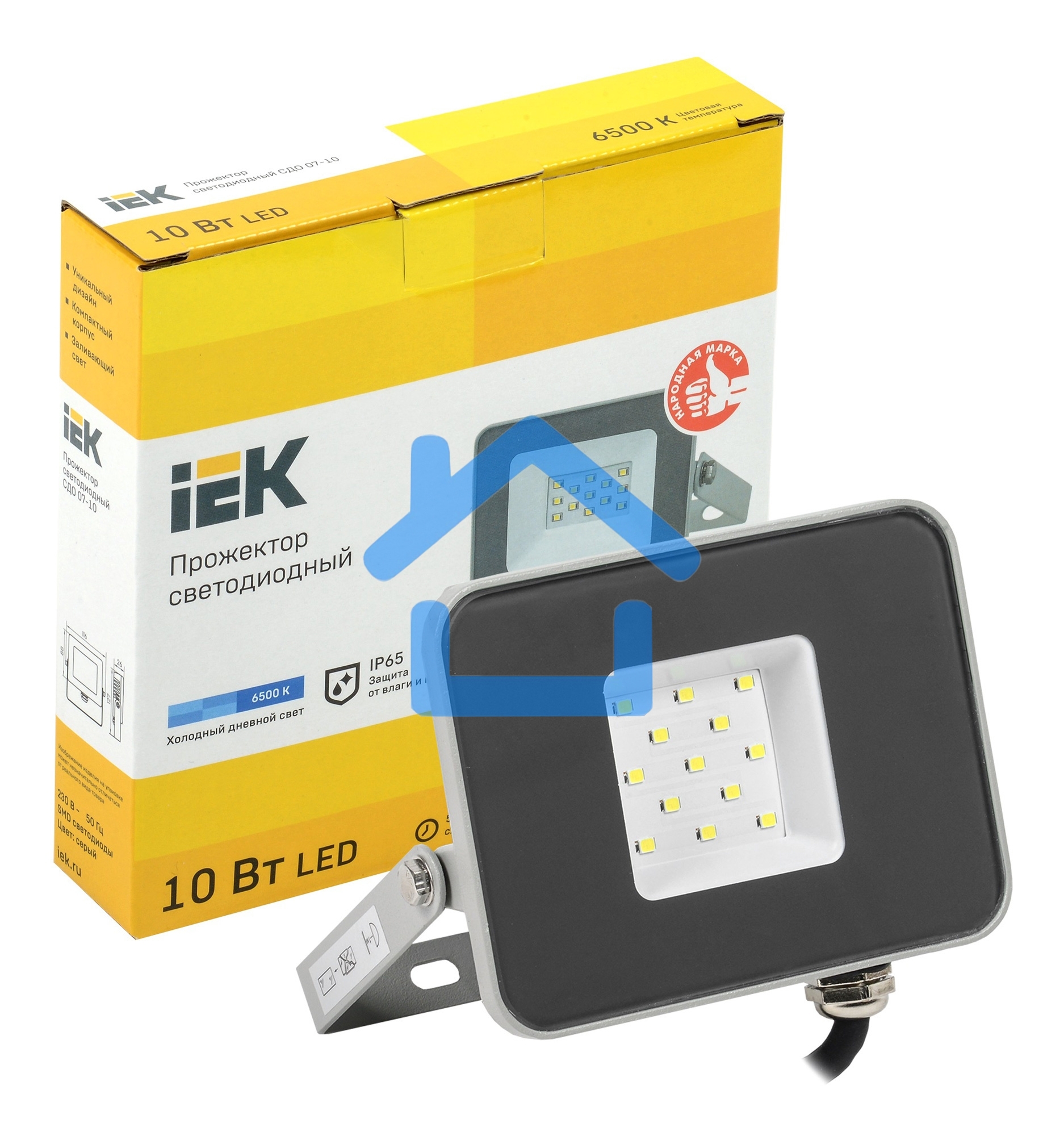 Прожектор Iek LPDO701-10-K03 СДО 07-10 светодиодный серый IP65 6500 K IEK