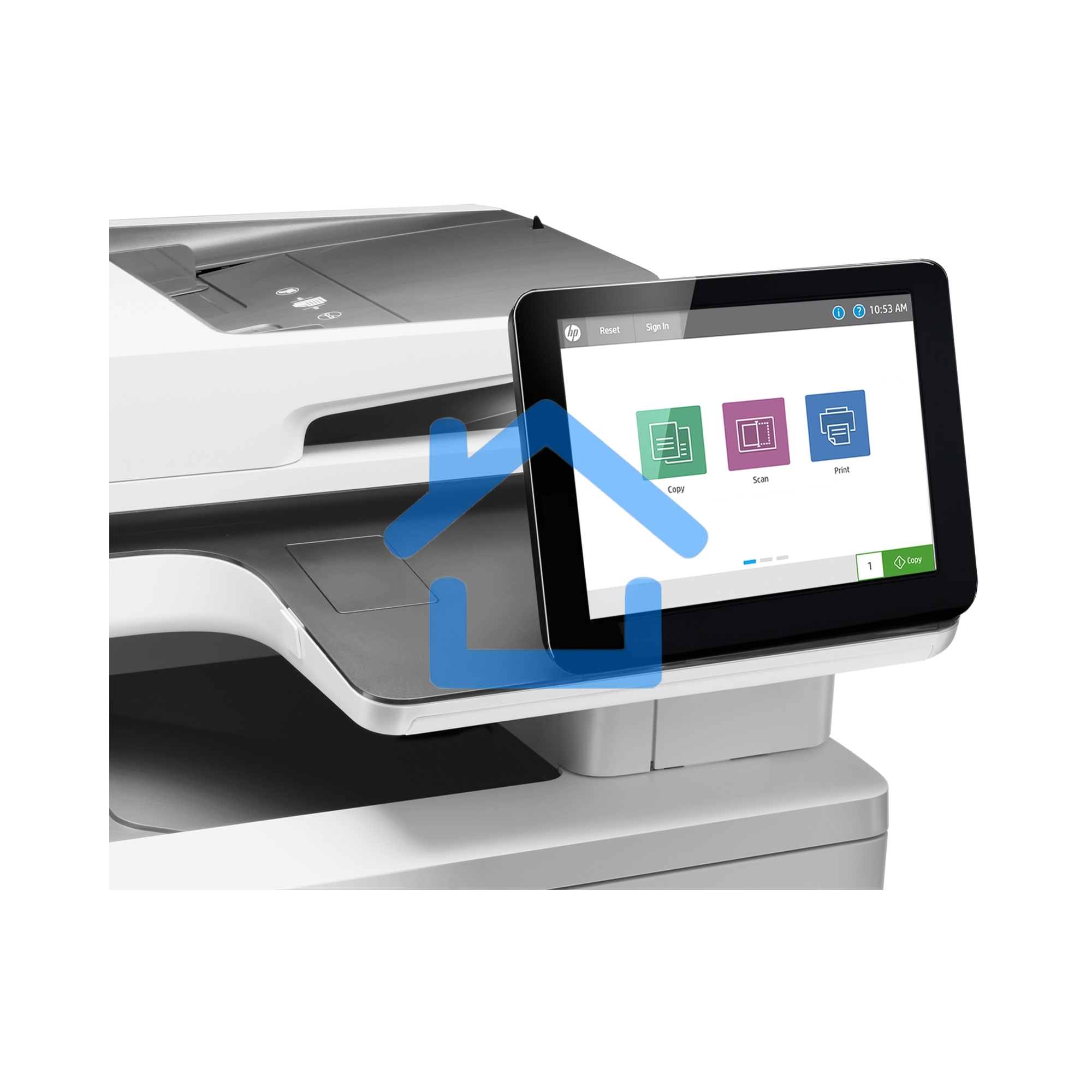 МФУ лазерное HP Color LaserJet Ent M578dn (7ZU85A), A4, цветной, печ. до 38 стр/мин., скан. до 43 стр/мин. (ч/б) 38 стр/мин. (цвет), 1200 x 1200 dpi (печать) 600x600dpi (скан.), USB, RJ-45, Air Print, Mopria