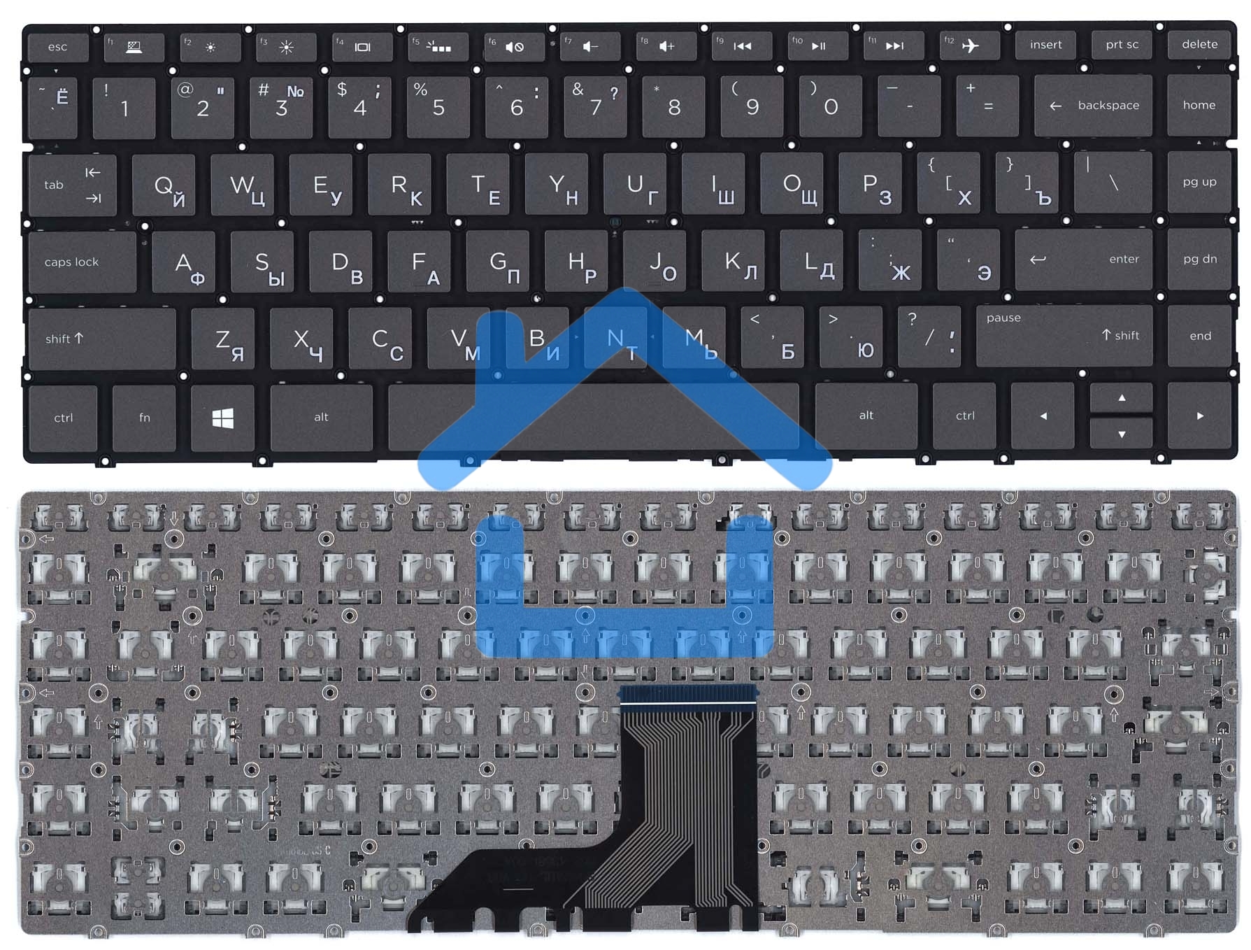 Клавиатура для ноутбука HP Envy 13-AD черная с подсветкой