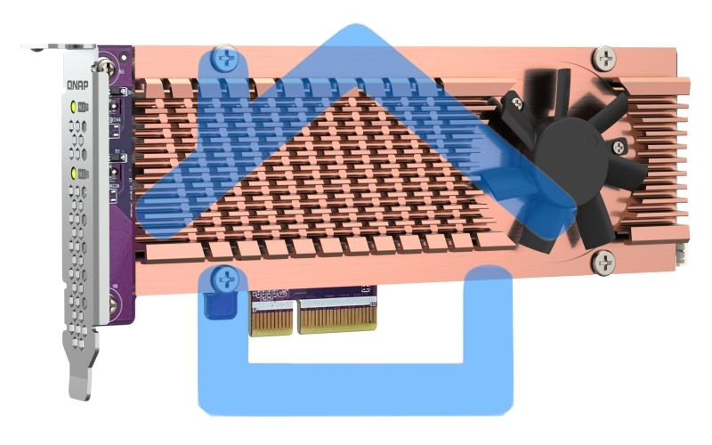 Плата расширения QNAP QM2-2P-344A 2 x M.2 22110 or 2280 PCIe (Gen3 x4) NVMe SSD slots, Low-profile flat and Full-height brackets included.