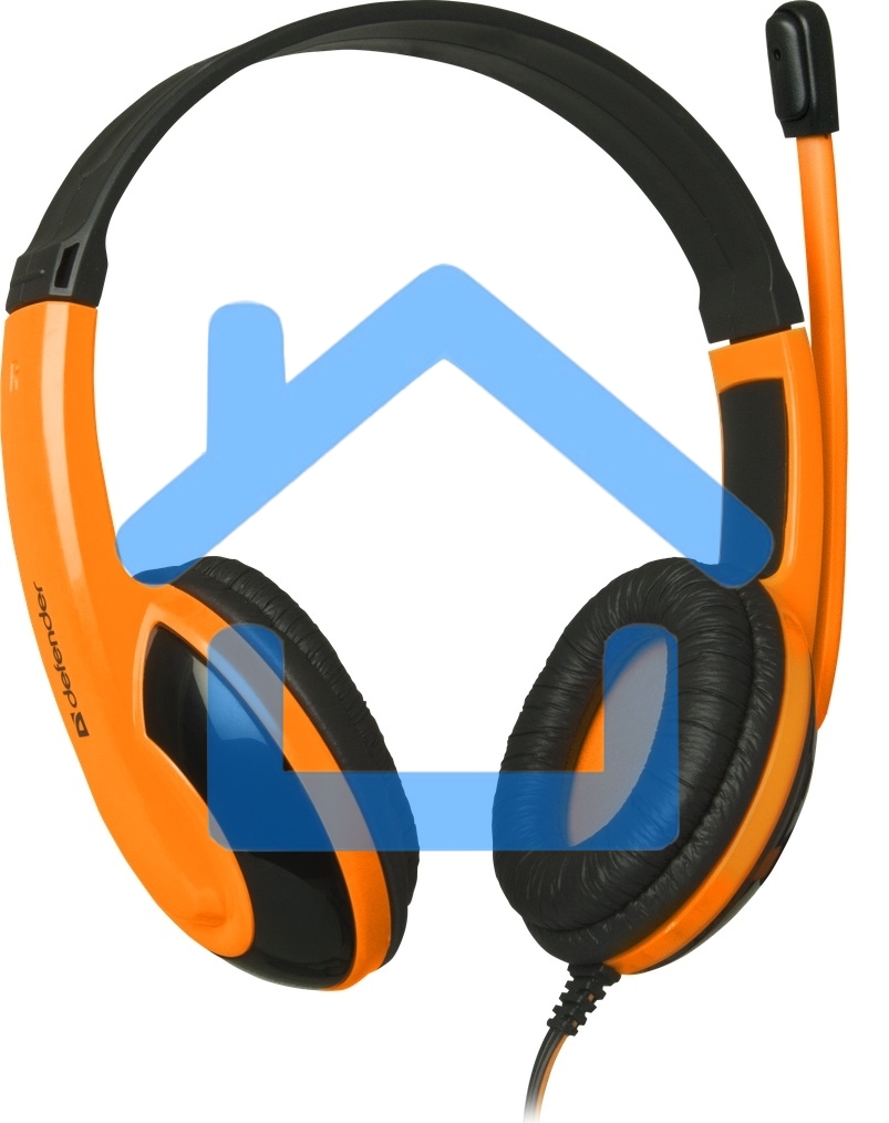 Наушники Defender Warhead G-120 черный/оранжевый кабель 2 м