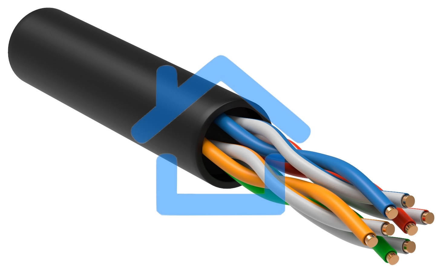 Кабель связи ITK витая пара U/UTP, кат.5E 4х2х24AWG solid, LDPE, 305м, черный