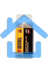 Сверло по металлу Denzel 4,5 мм, HSS-Tin, Golden Tip, 10 шт.