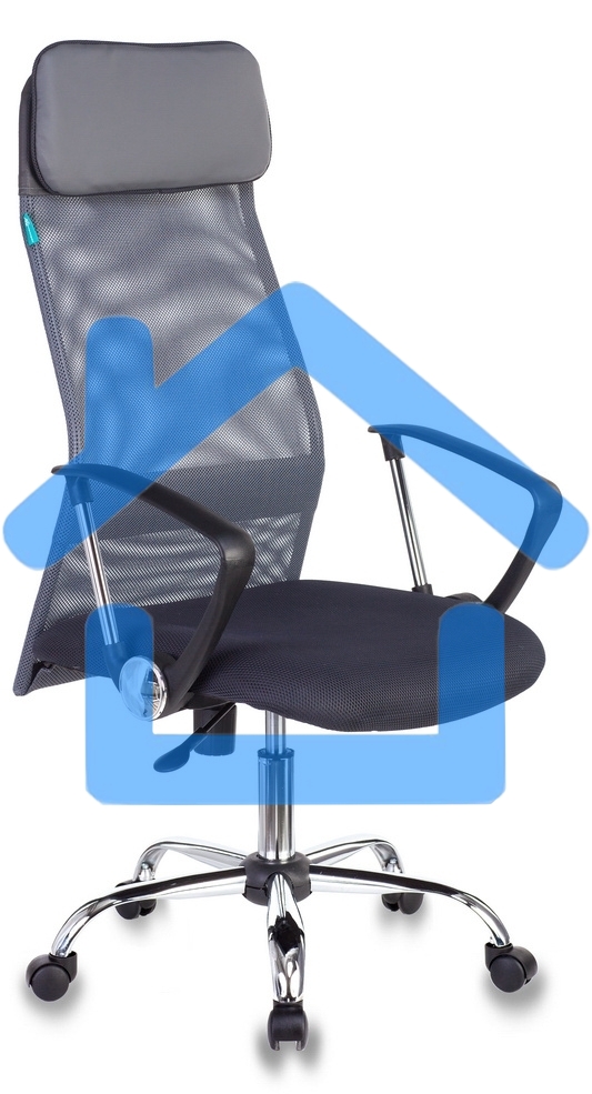 Кресло руководителя Бюрократ KB-6N/SL/DG/TW-12 серый TW-04 TW-12 сетка крестовина хром