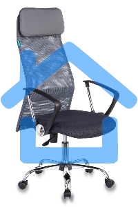 Кресло руководителя Бюрократ KB-6N/SL/DG/TW-12 серый TW-04 TW-12 сетка крестовина хром