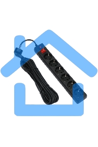 Сетевой фильтр Гарнизон 6р, 10А, 7м, ур.защиты 4, черный, пакет