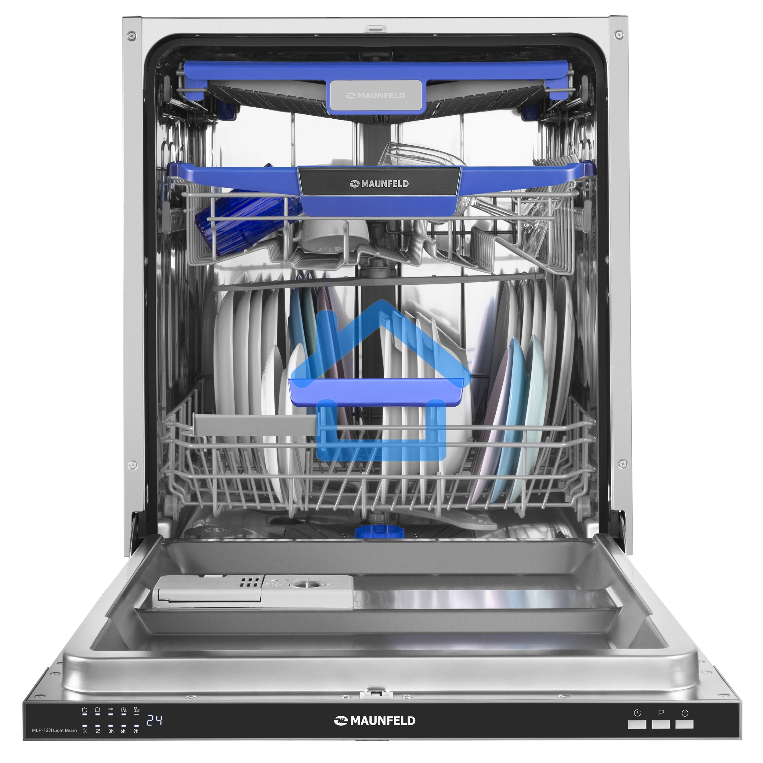 Встраиваемая посудомоечная машина Maunfeld MLP-123I, черный, 59.8 см, 14 компл., 49 дБ, класс A++