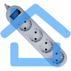 Сетевой фильтр Defender ES Lite, 1.8м, 4 розетки, серый