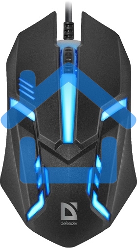 Мышь проводная Defender Hit MB-550 черный, 1600 dpi, USB, кнопки - 4