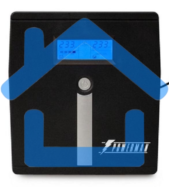 Источник бесперебойного питания PowerMan Smart Sine 1000 черный (Pure Sine Wave/LCD Display/USB/Software/RJ11/45)